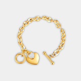 Heart Charm Toggle Bracelet