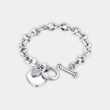 Heart Charm Toggle Bracelet