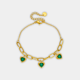 Linked Heart Gold Bracelet