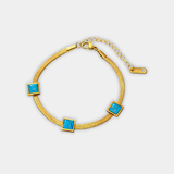 Square Accent Gold Bracelet