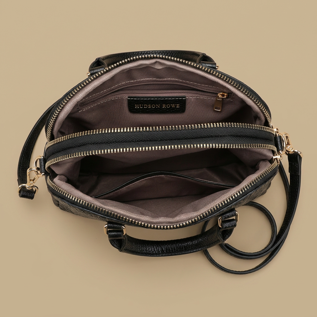 Hudson Rowe Crossbody Bag Croc Leather Women Handbag 05