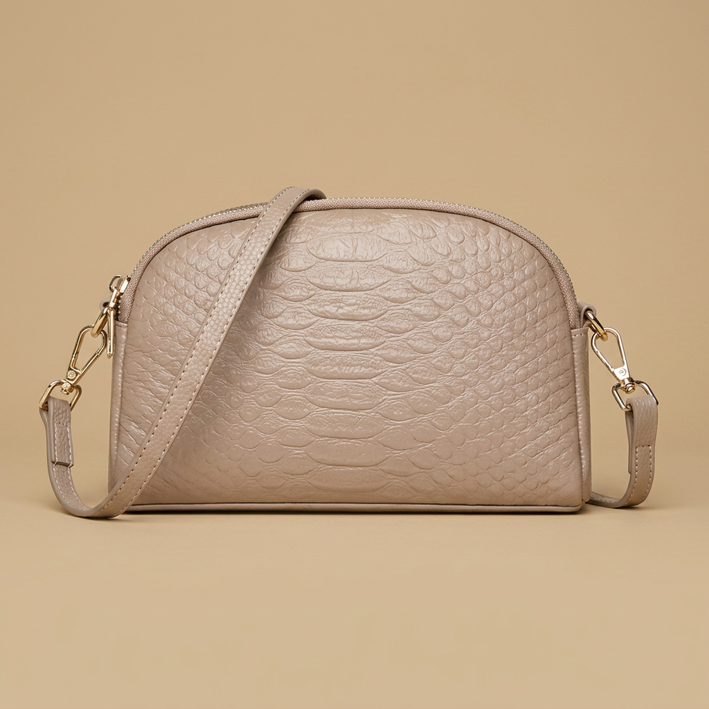 Hudson Rowe Crossbody Bag Croc Leather Women Handbag 07