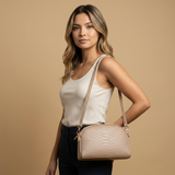 Hudson Rowe Crossbody Bag Croc Leather Women Handbag 08