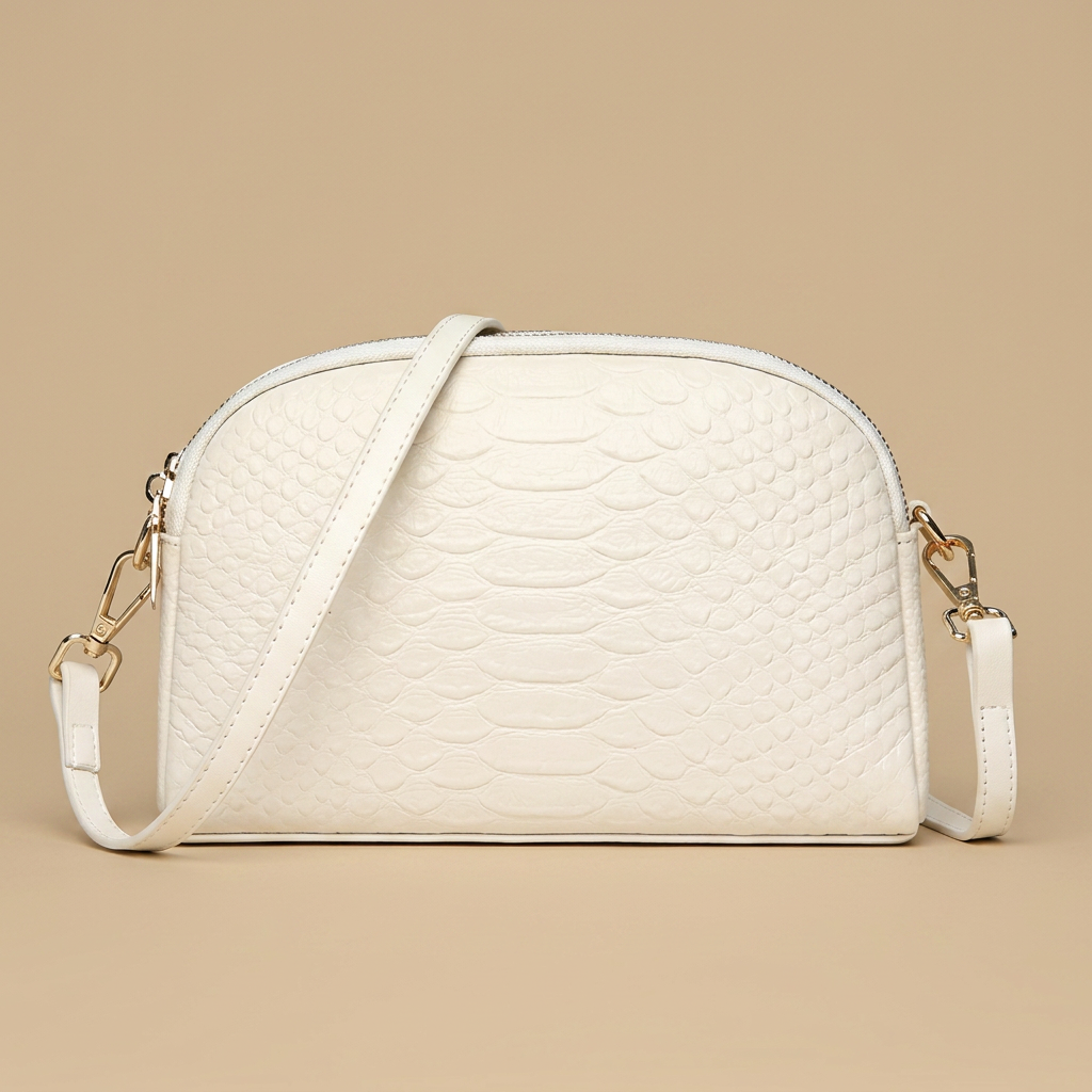 Hudson Rowe Crossbody Bag Croc Leather Women Handbag 09
