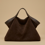 Hudson Rowe Tote Bag Large Suede Leather Handbag 01