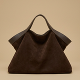 Hudson Rowe Tote Bag Large Suede Leather Handbag 01