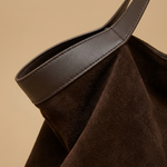 Hudson Rowe Tote Bag Large Suede Leather Handbag 04