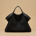 Hudson Rowe Tote Bag Large Suede Leather Handbag 06