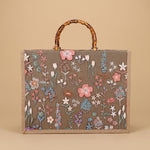 Elegant High-end Large-capacity Bamboo-handle Tote Bag Straw-woven