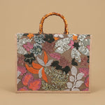 Elegant High-end Large-capacity Bamboo-handle Tote Bag Straw-woven