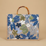 Elegant High-end Large-capacity Bamboo-handle Tote Bag Straw-woven