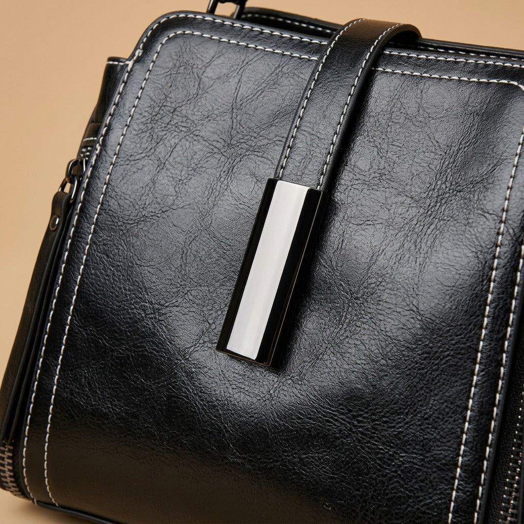 Genuine Leather Women's Fashion Portable Shoulder Commute Crossbody Bag