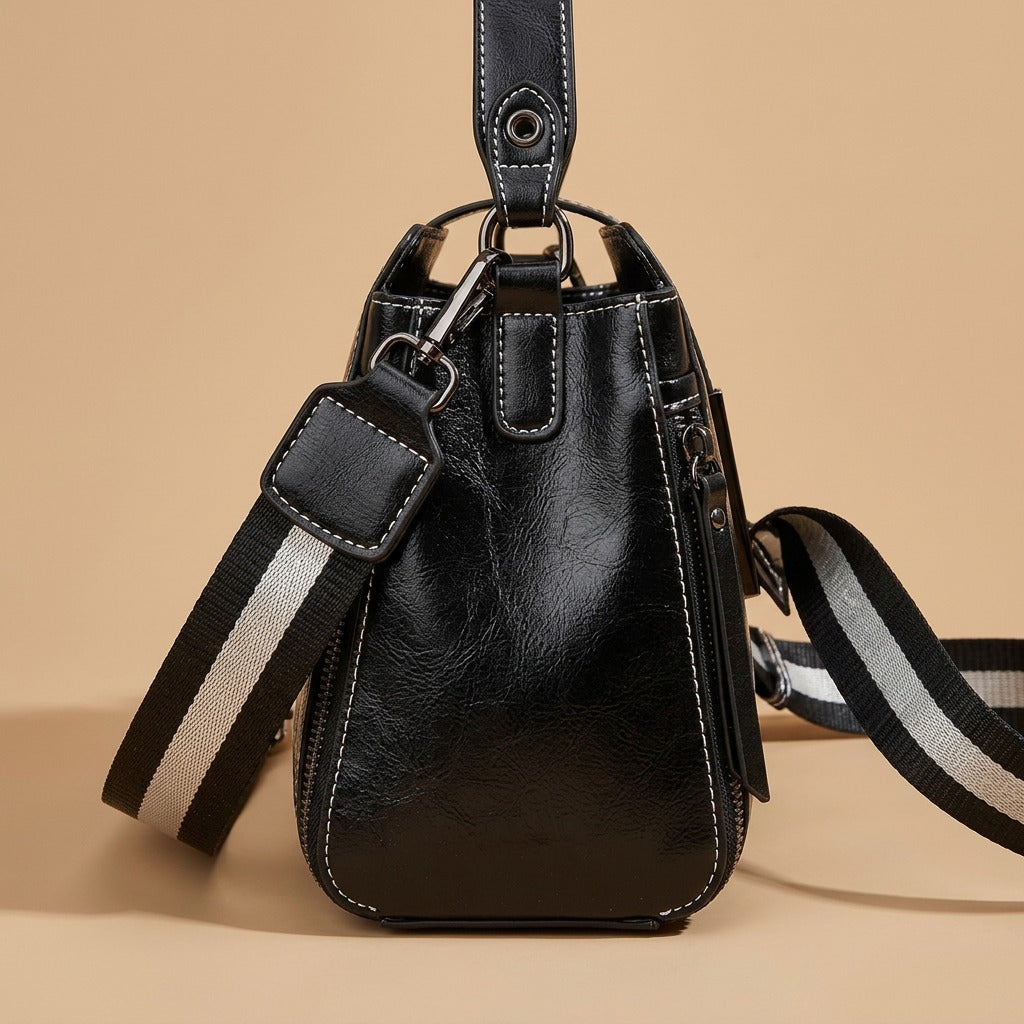 Genuine Leather Women's Fashion Portable Shoulder Commute Crossbody Bag