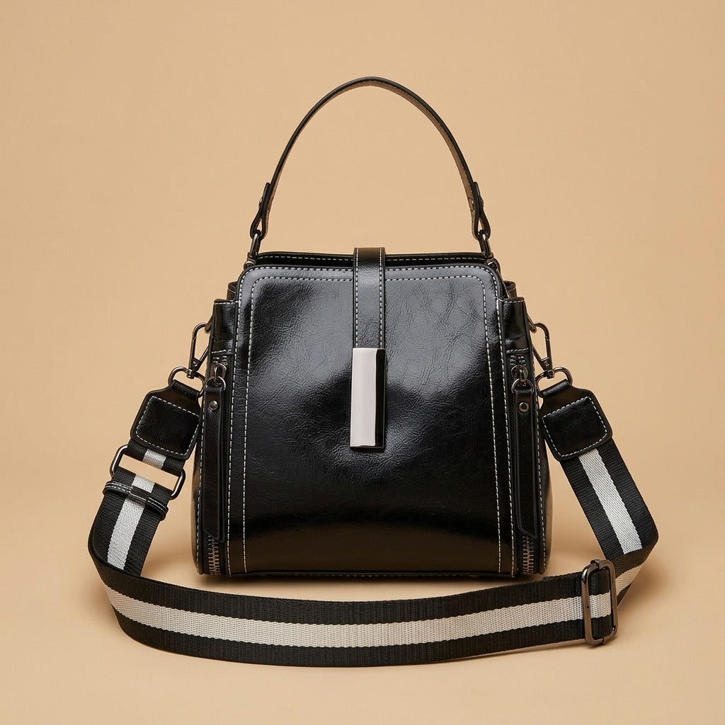 Genuine Leather Women's Fashion Portable Shoulder Commute Crossbody Bag