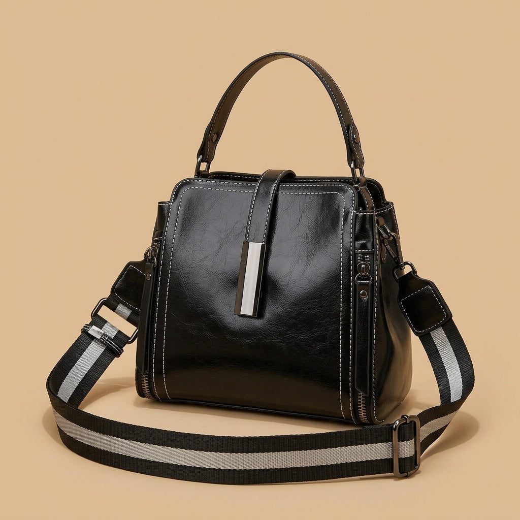 Genuine Leather Women's Fashion Portable Shoulder Commute Crossbody Bag