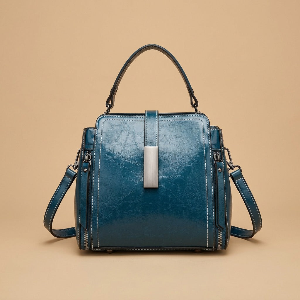 Genuine Leather Women's Fashion Portable Shoulder Commute Crossbody Bag