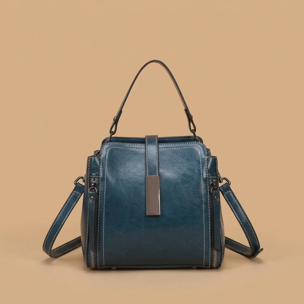 Genuine Leather Women's Fashion Portable Shoulder Commute Crossbody Bag