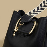 Crossbody Wide Shoulder Strap Portable Bucket Bag