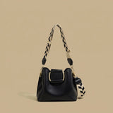 Crossbody Wide Shoulder Strap Portable Bucket Bag