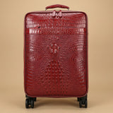 Crocodile-Embossed Leather Carry-On Suitcase