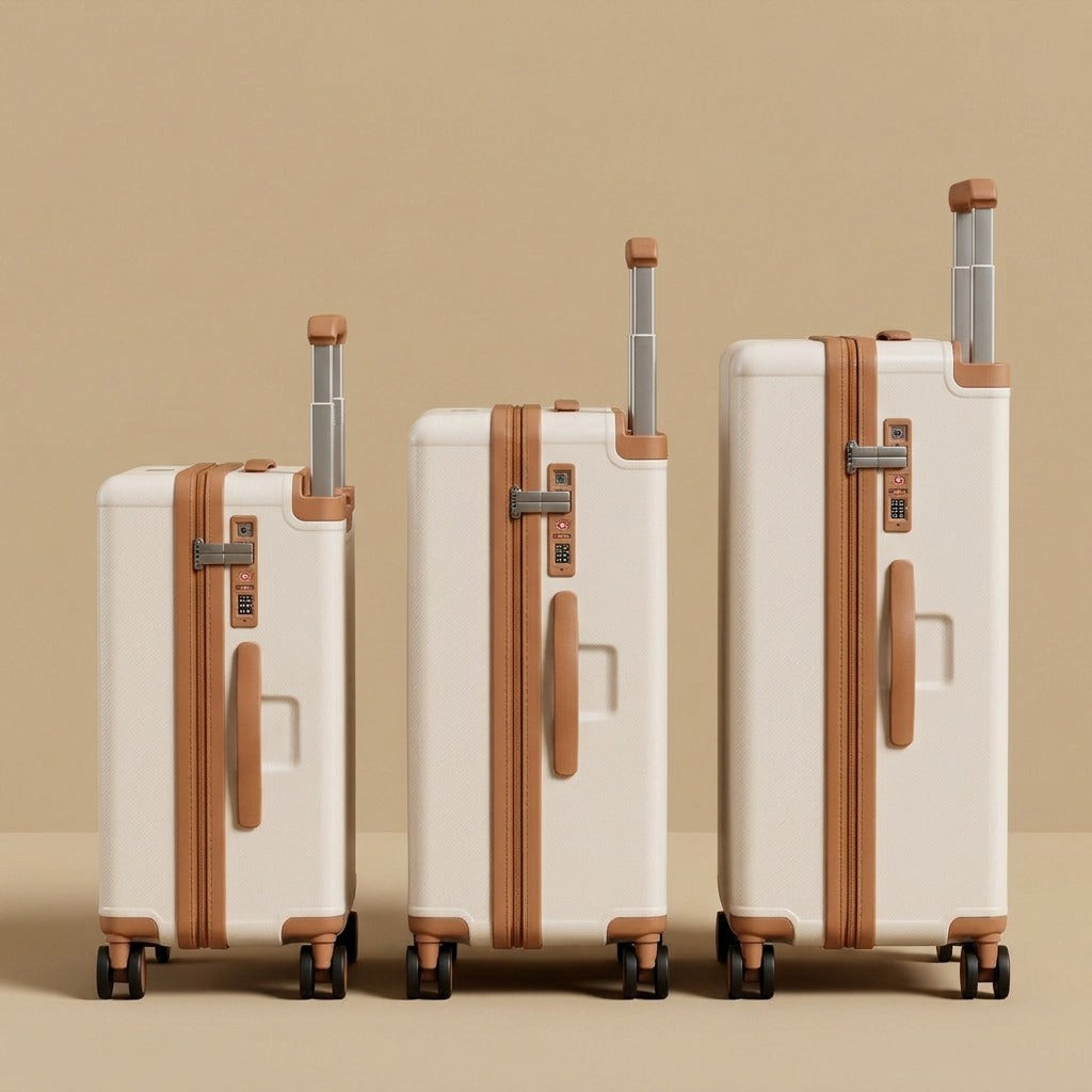 Front-Opening Wide-Handle Suitcase with Cup Holder & USB Port