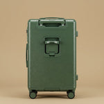 Front-Opening Wide-Handle Suitcase with Cup Holder & USB Port