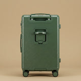 Front-Opening Wide-Handle Suitcase with Cup Holder & USB Port
