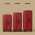 Front-Opening Wide-Handle Suitcase with Cup Holder & USB Port