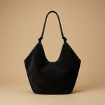 Frosted Cowhide Bucket Bag Large Capacity Genuine Leather