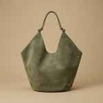 Frosted Cowhide Bucket Bag Large Capacity Genuine Leather