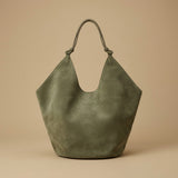 Frosted Cowhide Bucket Bag Large Capacity Genuine Leather