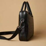 Men's Briefcase With Crocodile Pattern