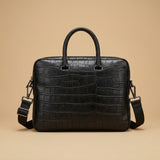 Men's Briefcase With Crocodile Pattern