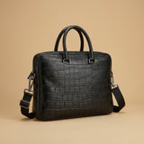 Men's Briefcase With Crocodile Pattern