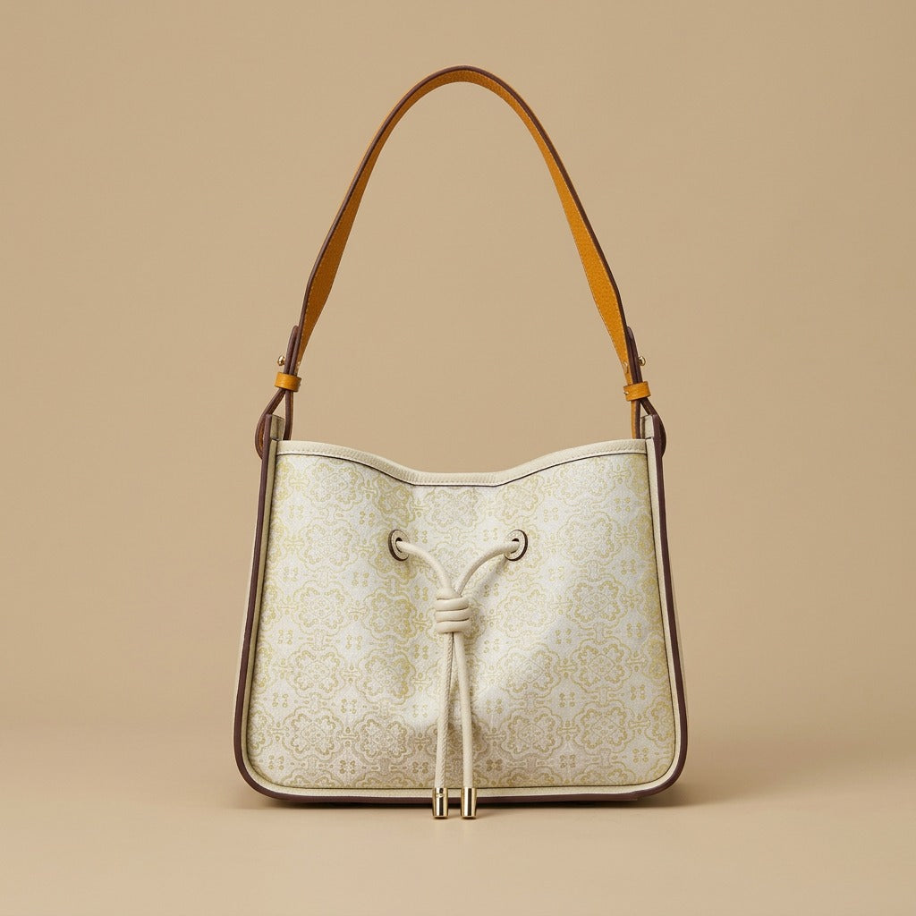 Light Luxury National Style Genuine Leather Underarm Bag Large Capacity