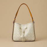 Light Luxury National Style Genuine Leather Underarm Bag Large Capacity