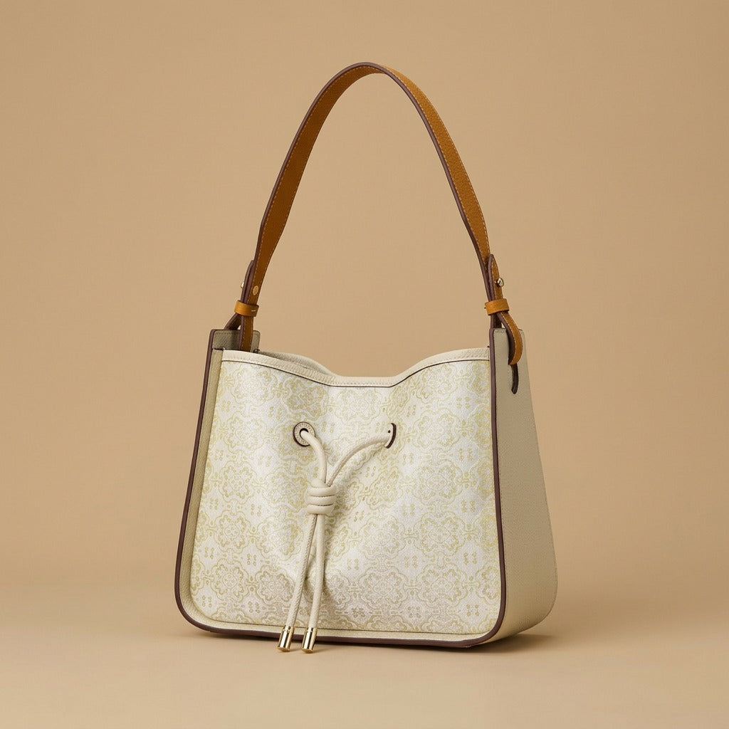Light Luxury National Style Genuine Leather Underarm Bag Large Capacity