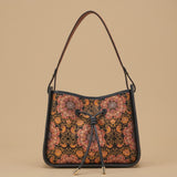 Light Luxury National Style Genuine Leather Underarm Bag Large Capacity