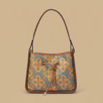 Light Luxury National Style Genuine Leather Underarm Bag Large Capacity