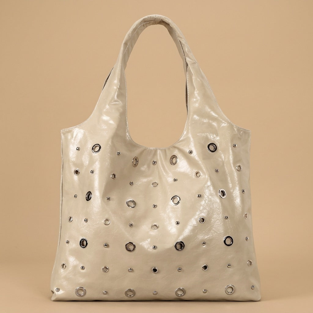 Niche-design High-capacity Tote Bag With Studs