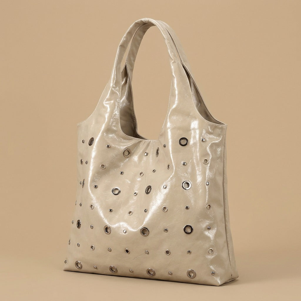 Niche-design High-capacity Tote Bag With Studs