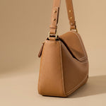 All-match Commute First Layer Cowhide Geometric Pillow Bag