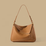 All-match Commute First Layer Cowhide Geometric Pillow Bag