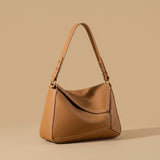 All-match Commute First Layer Cowhide Geometric Pillow Bag
