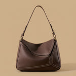 All-match Commute First Layer Cowhide Geometric Pillow Bag