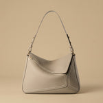 All-match Commute First Layer Cowhide Geometric Pillow Bag
