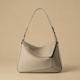 All-match Commute First Layer Cowhide Geometric Pillow Bag