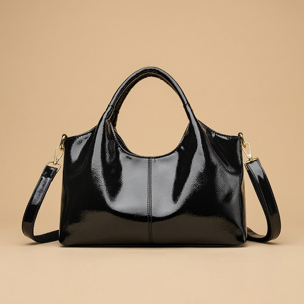 Premium Glossy Leather Trendy Commuter Bag