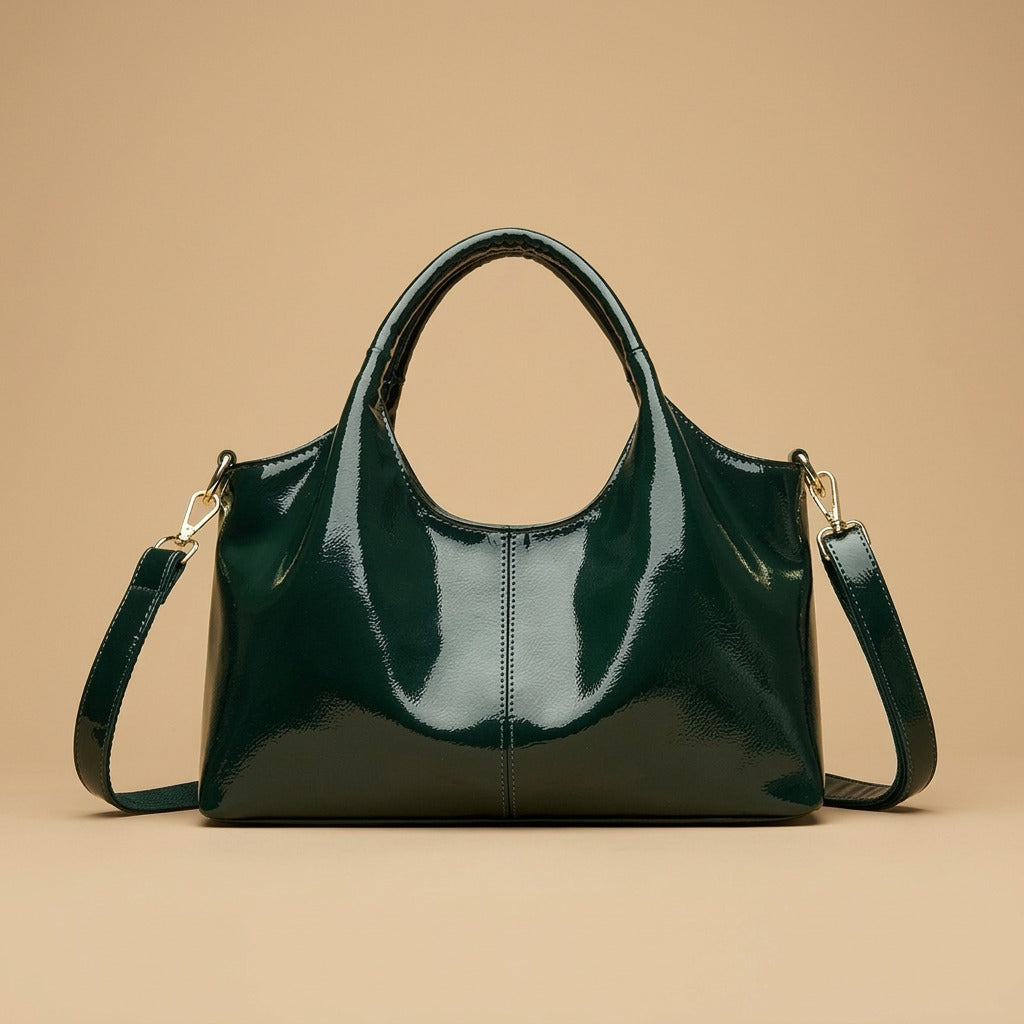 Premium Glossy Leather Trendy Commuter Bag