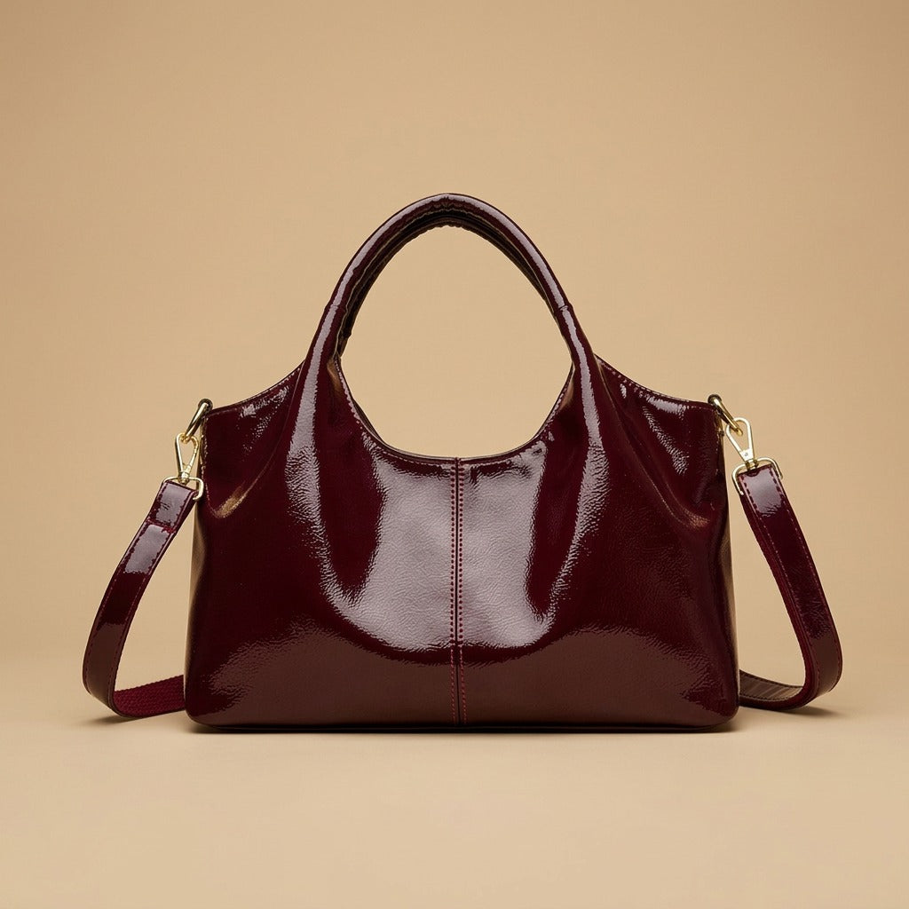 Premium Glossy Leather Trendy Commuter Bag